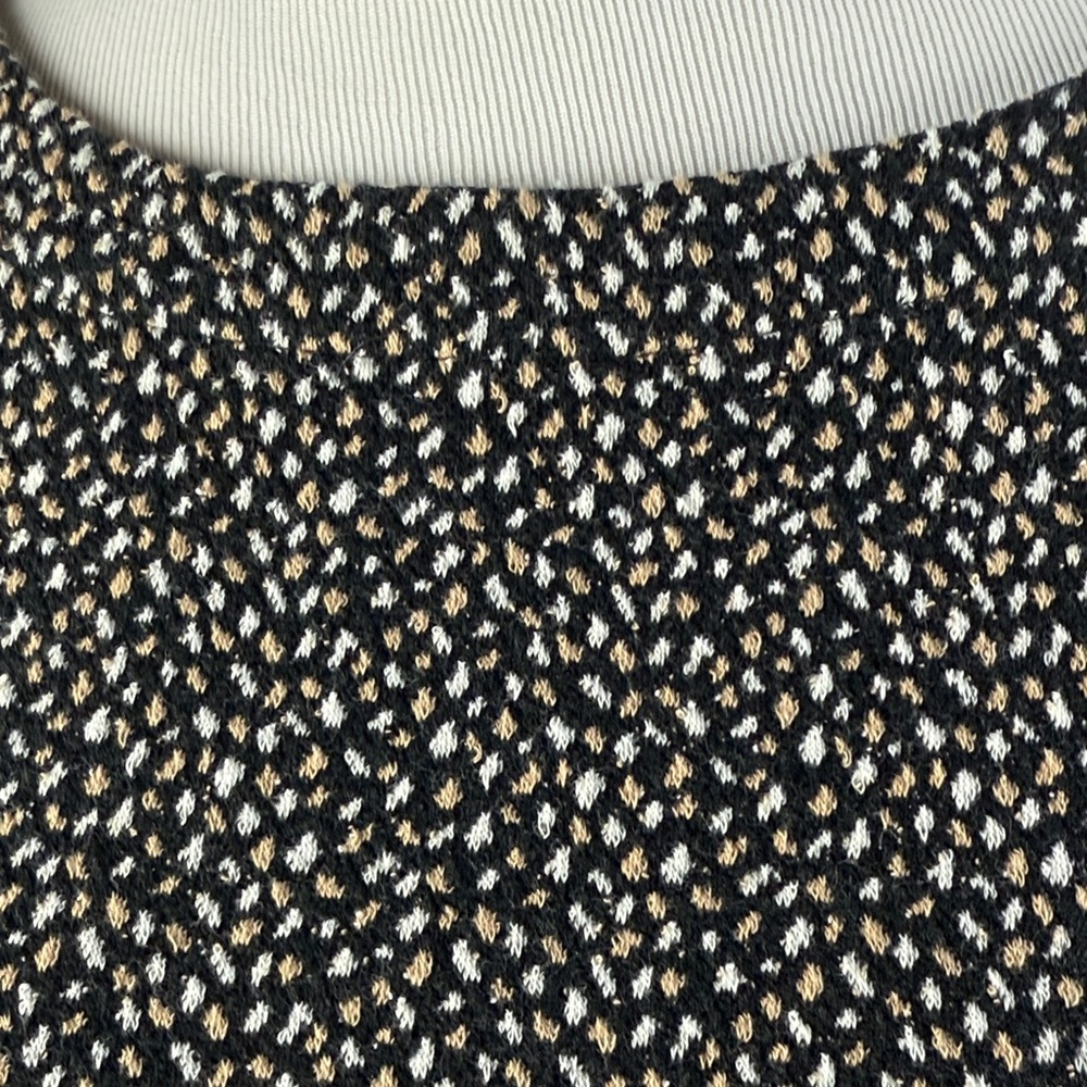 Talbots Black, Tan and White Patterned 3/4 Sleeve Top - Picture 3 of 7